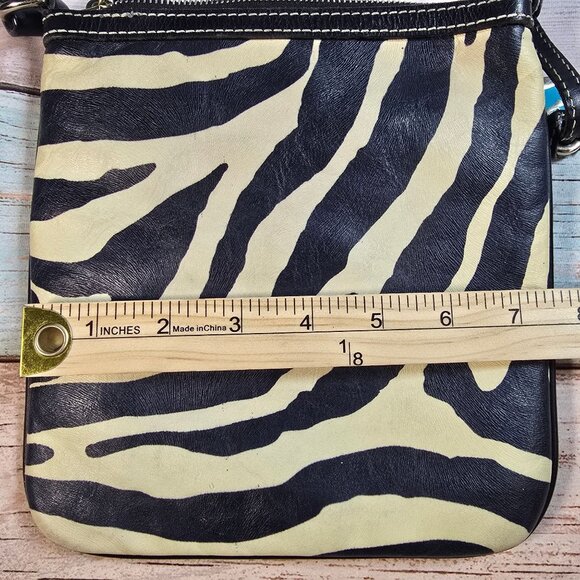 Dooney & Bourke Zebra Print Leather Crossbody Bag - Picture 5 of 10